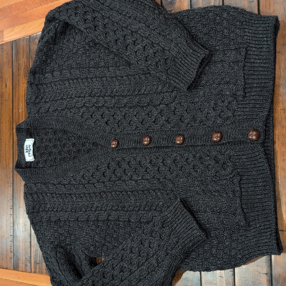 Vintage John Molloy Aran Cardigan Donegal Wool Grandpa Core - Picture 2 of 7